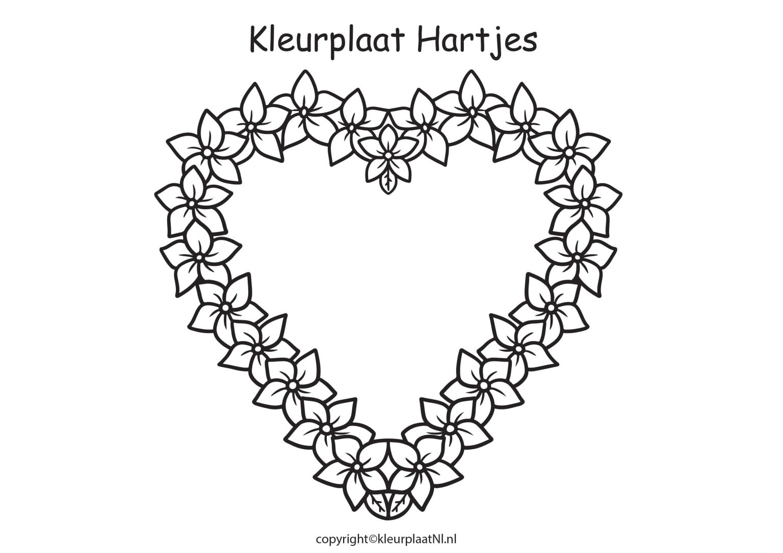 Kleurplaat Hartjes Voor Beginners en Kinderen