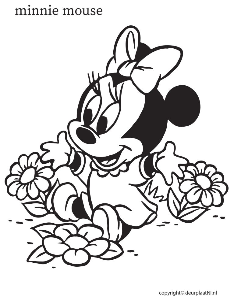 Minnie Mouse Kleurplaat Voor Beginners en Kinderen