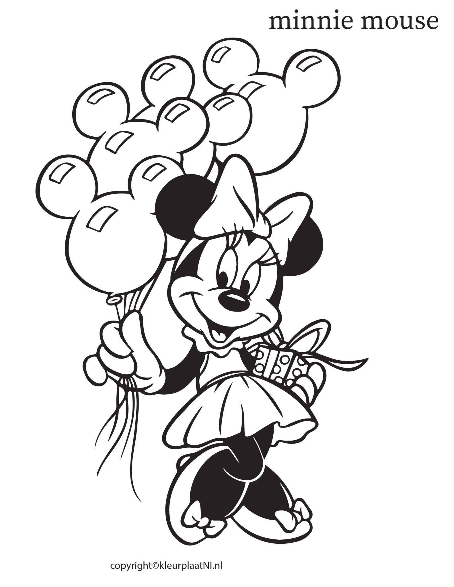 Minnie Mouse Kleurplaat Voor Beginners en Kinderen